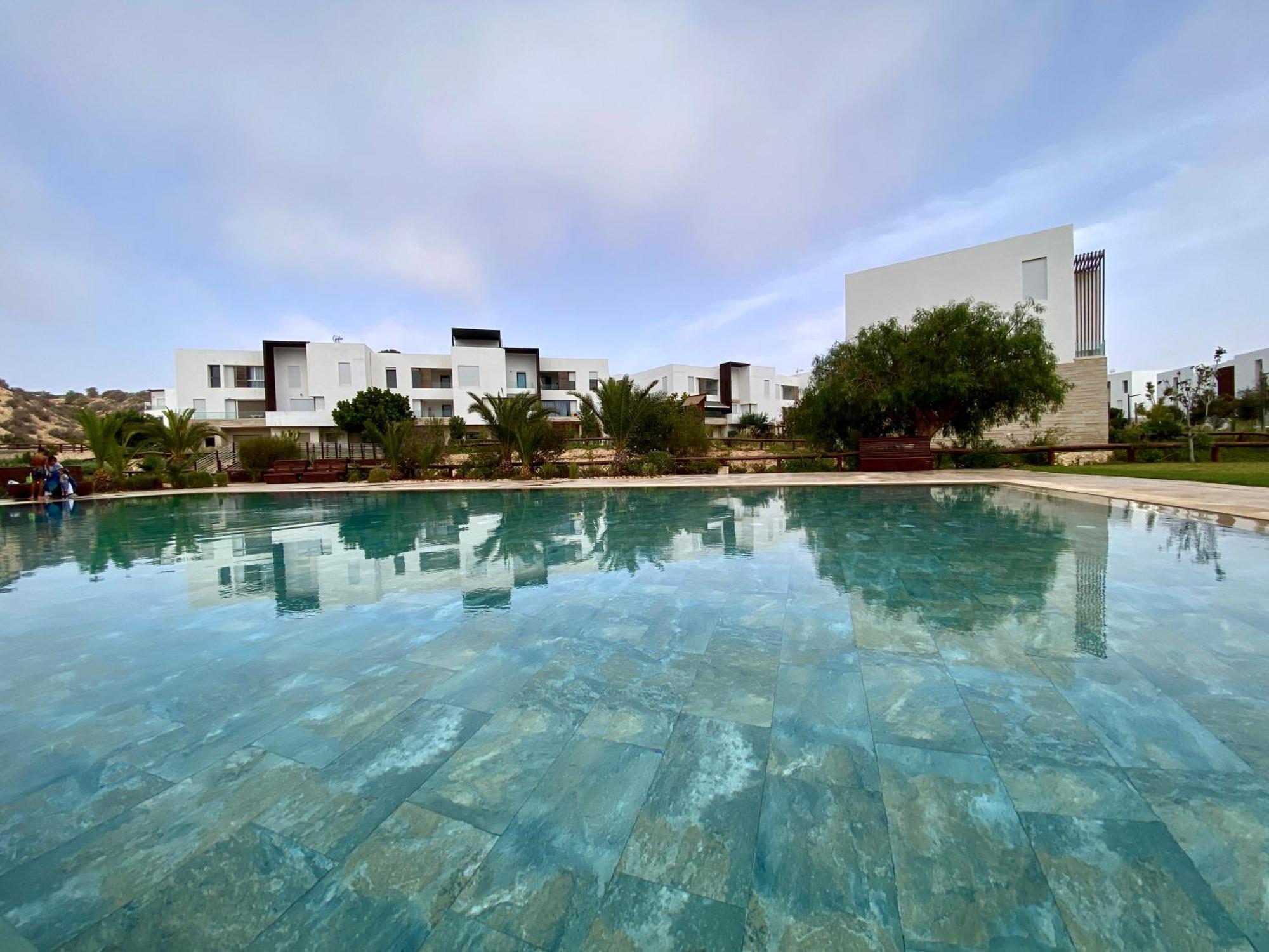 Luxurious Golf & Sea View Beach Apartment With Pool Access - Tamourrit, Taghazout Bay Eksteriør billede